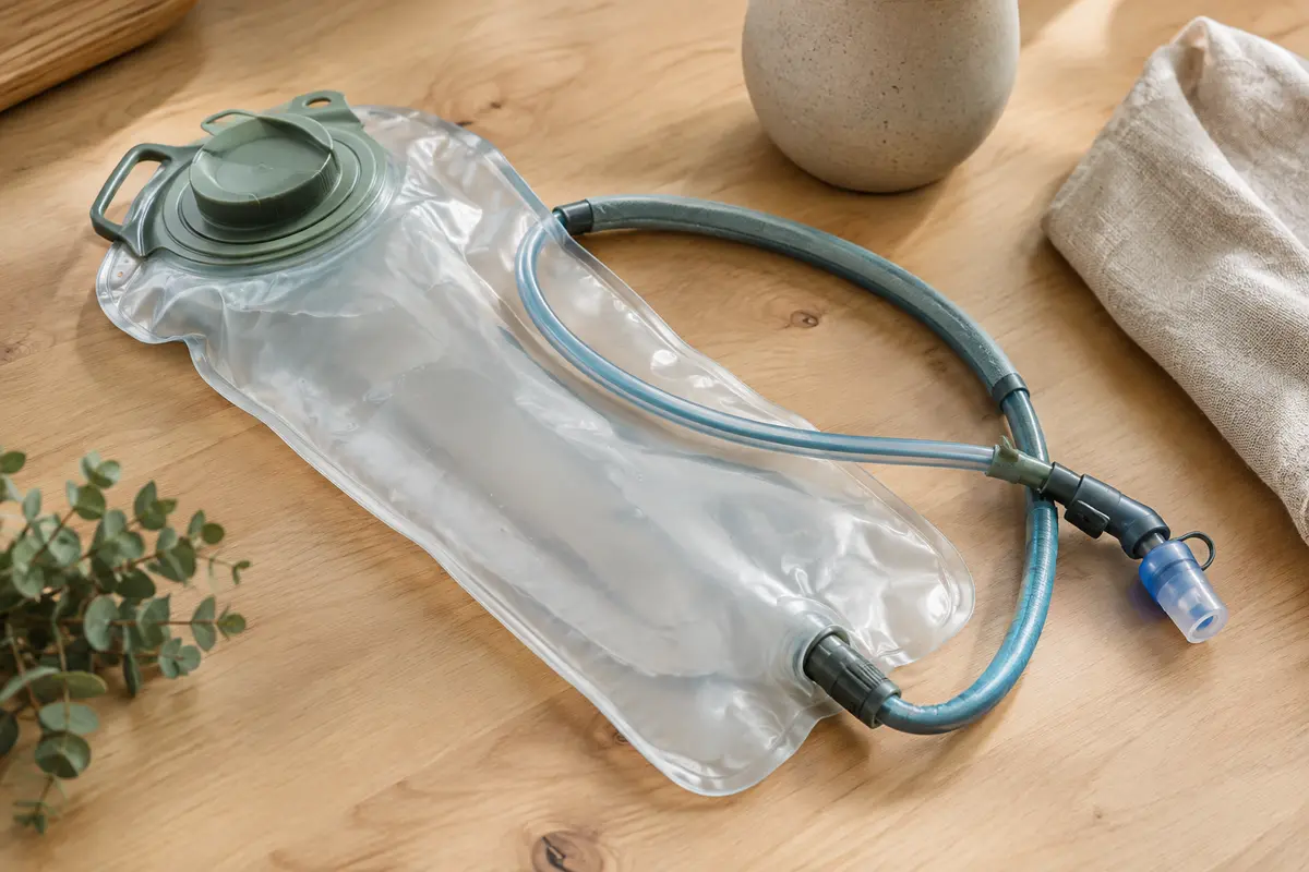 Réservoir d’hydratation transparent de 2 L avec tube isolé et valve à morsure