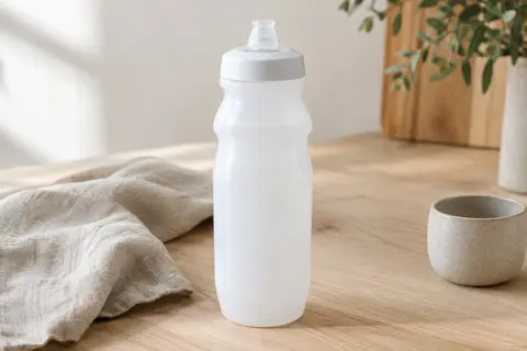 Bidon de vélo blanc Zefal en polypropylène souple avec bouchon Soft-Cap et tétine en silicone